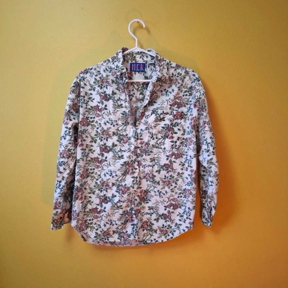 Sezane-Inspired Vintage Floral Button Down